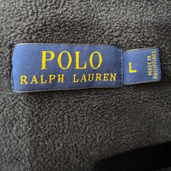 Polo Ralph Lauren Mens 1/4-Zip Nordic Snow Pattern Fleece Sweater Black Green L - Picture 8 of 9